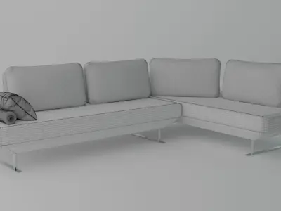 Modern corner couch 3D model