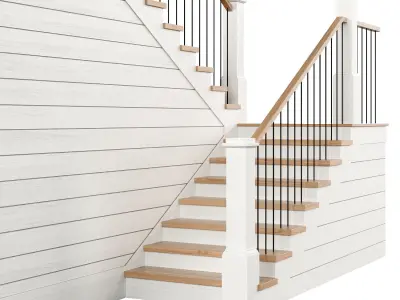Wooden stairs 14 3D model