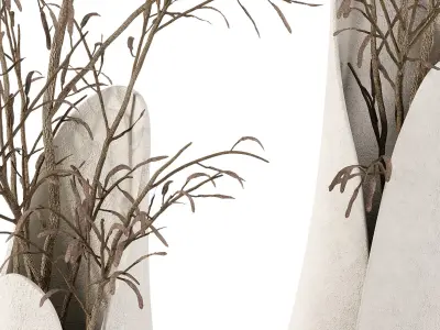 Decorative branches with Coals bouquet 3D model