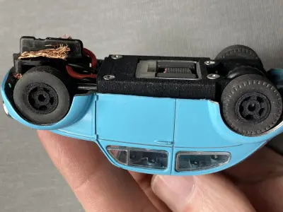 adjustable slot car chassis 3D print model
