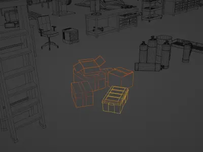 Garage and Car Repair Shop Asset Pack Low-poly 3D model