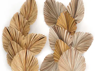 Wall panel made of dry palm leaves 227 3D model