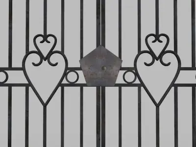 Driveway Gate Old Free low-poly 3D model
