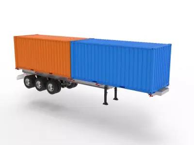 SEMI-TRAILER 60 TON 3D model