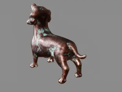 Copper Dog Decoration Figurine 3D model