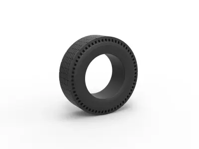 Rear tire of vintage dragster Version 9 Scale 1 to 25 3D print model