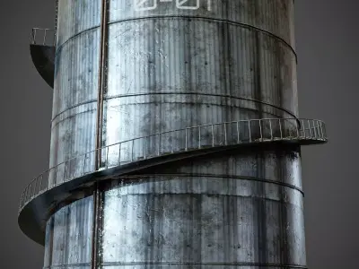 Gas Tank Low-poly 3D model