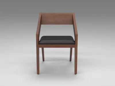 Brenton Dining Chair walnut stain finish Low-poly 3D model