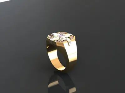 Compass Signet ring 3D print model