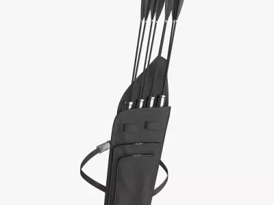 Quiver with Arrows Low-poly 3D model