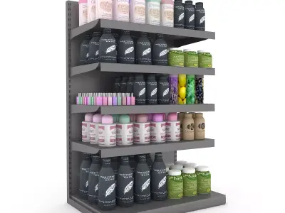 cosmetic product market stand 06 Low-poly 3D model