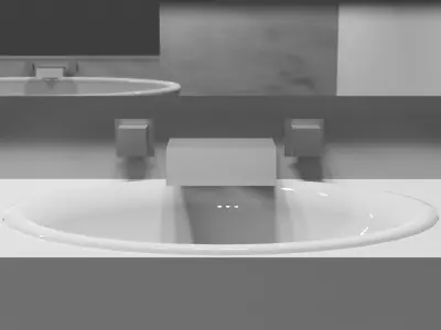 Bathroom with bathtub and sink Free 3D model