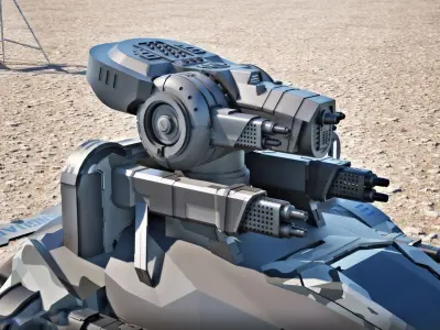 Combat Game vehicle Low-poly 3D model