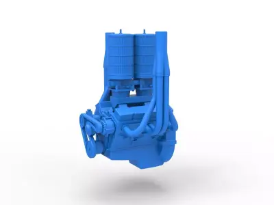 Engine of Vintage Small block Pulling tractor Scale 1 to 25 3D print model