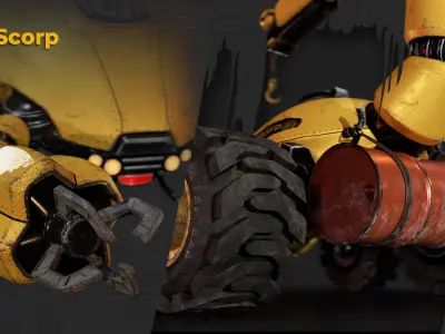 Sci-Fi RoboScorp - 3D Model with 4K Textures Low-poly 3D model