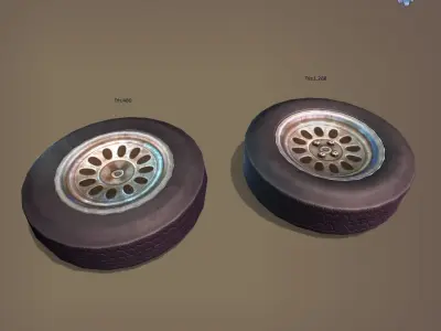 Abandoned Wheel Low-poly 3D model