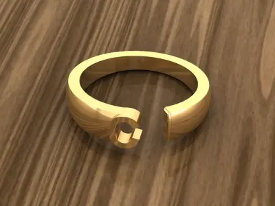 Alphabet Ring C 3D print model