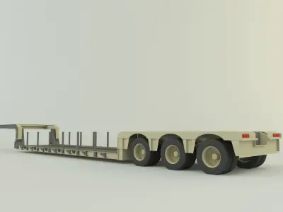 3ax lowbed trailer 3D model