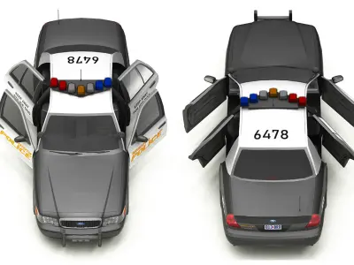 Car Police 4 Low-poly 3D model