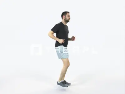 Portrait 07D Running Jogging Football Sports Man Low-poly 3D model