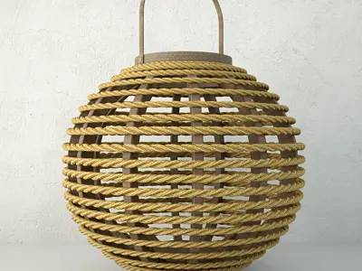 Bamboo and Jute Lanterns 3D model