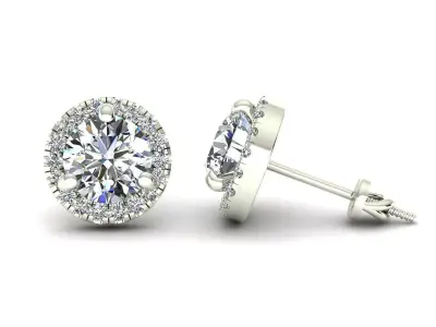 Women Diamond Earrings 3D print model 37