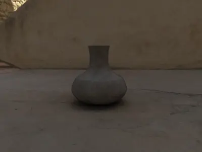 vase-PBR- concrete vase Free 3D model