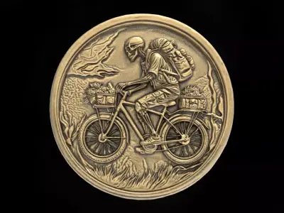 Skeleton Cyclist 3D Model for CNC Bas-Relief and 3D Printing 3D print model