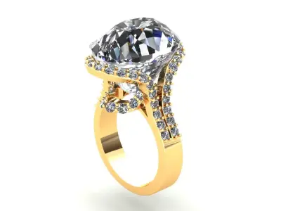 Pear Wedding Ring 366 3D print model