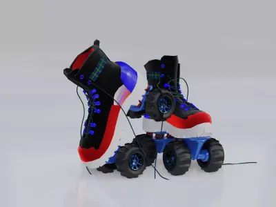 All Terrian Roller Skates Low-poly 3D model