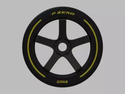 Miniature Enkei KOJIN Rim and Tire - 3D Print - No Textures 3D print model