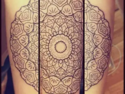tiger mandala tattoo on leg 3D model