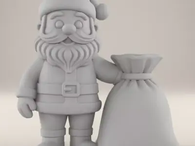 Cute Cartoon Santa Claus 3D Print Christmas Decor STL 3D print model