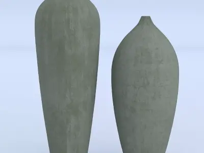 Cement Vases 3D model