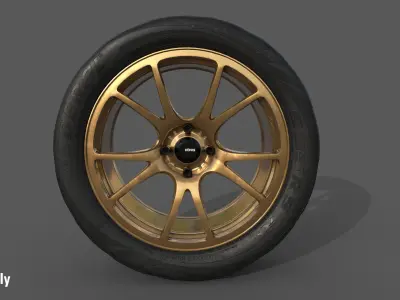  Konig Freeform 17x8 PCD 4x100 Rim Low-poly 3D model