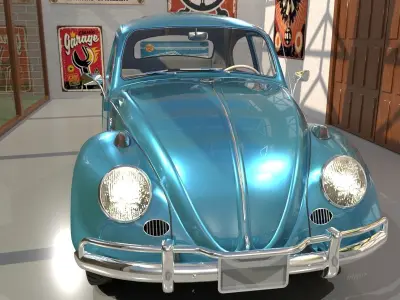 Volkswagen beetle sedan 1963 3D model
