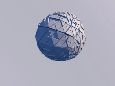 Sci Fi Object No 21 - Pyramid Sphere Torus 2019 Low Poly 3D model