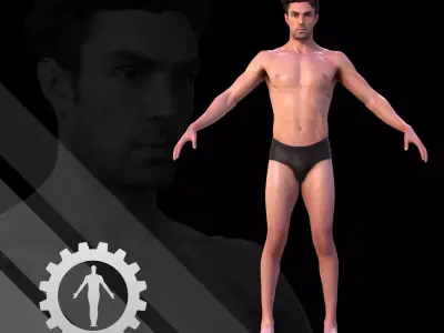 Male Scan - Dan Low Poly A-pose Low-poly 3D model