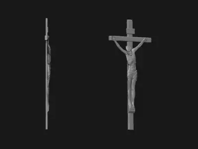 Jesus Crucifix Relief 3D print model