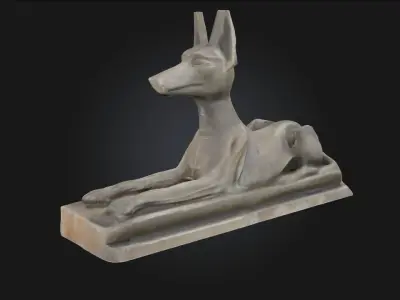 Anubis Resting Reclined Deity Statue Model  3D model