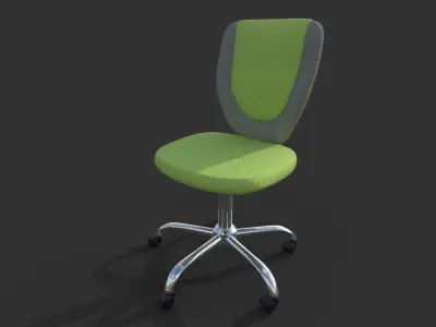 Office chair Low-poly 3D model 5