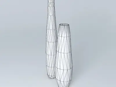 Pair of white vases Free 3D model