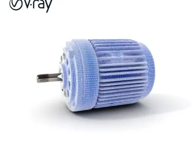 Electric Motor D Model Pack Low-poly 3D model