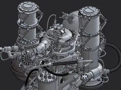 Rocketdyne J-2 Rocket Engine 3D print model