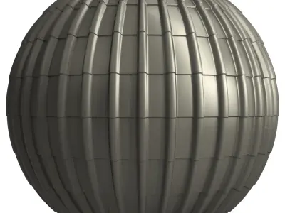 Roof Tile Materials 26- By 3 color Pbr By Sbsar 4k Low-poly 3D model