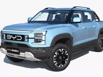 2026 BYD SHARK 6 Pickup DMO AWD with interior 3D model