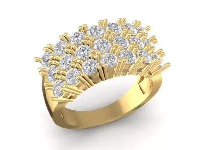 Diamond ring for engagement or anniversary 1691 3D print model