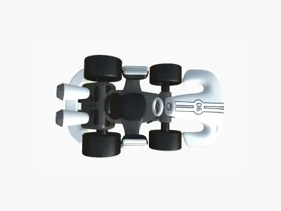 Cartoon Kart D10 White - Vehicle Racing Design Low-poly 3D model