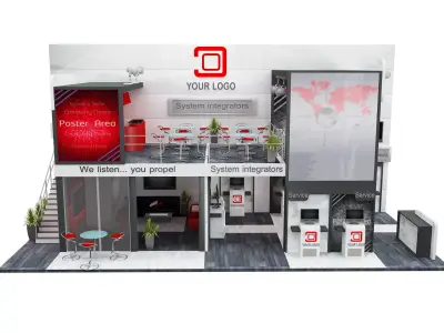Booth Exhibition Stand a513 3D model