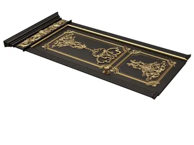 Carved Door Classic 0802 Black Low-poly 3D model